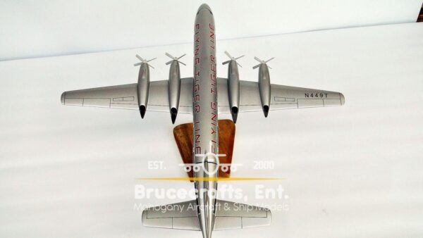 Model of Flying Tiger Line CL-44D4-2 with detailed craftsmanship.